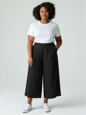 Banana Republic Black High Rise Culotte Wide Leg Pants